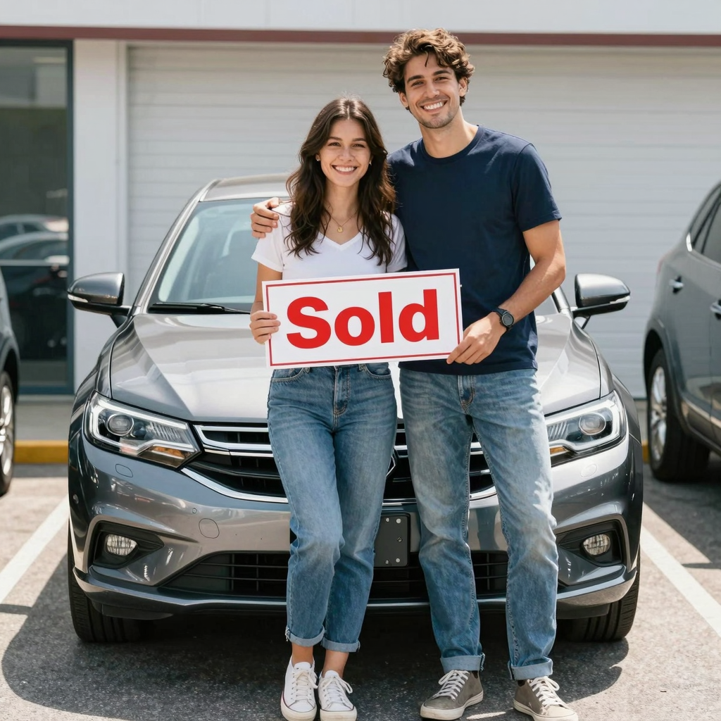 Happy Customers with Their New Used Car