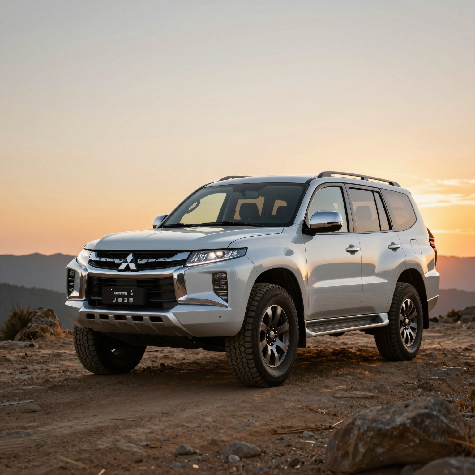 Mitsubishi Montero on rugged terrain