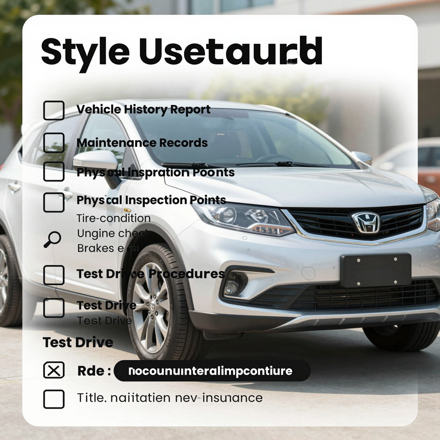 Used Car Evaluation Checklist