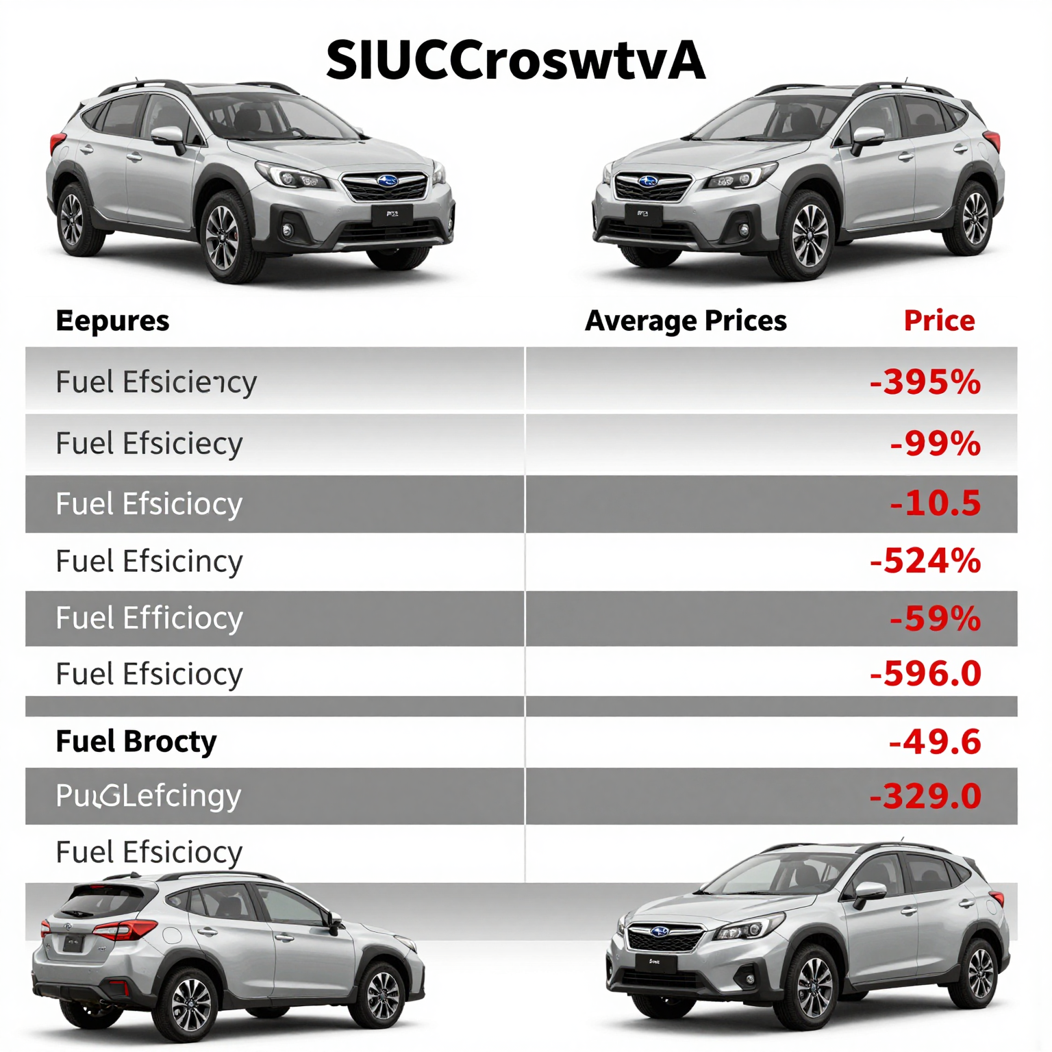 Used Subaru Crosstrek Models Comparison Table