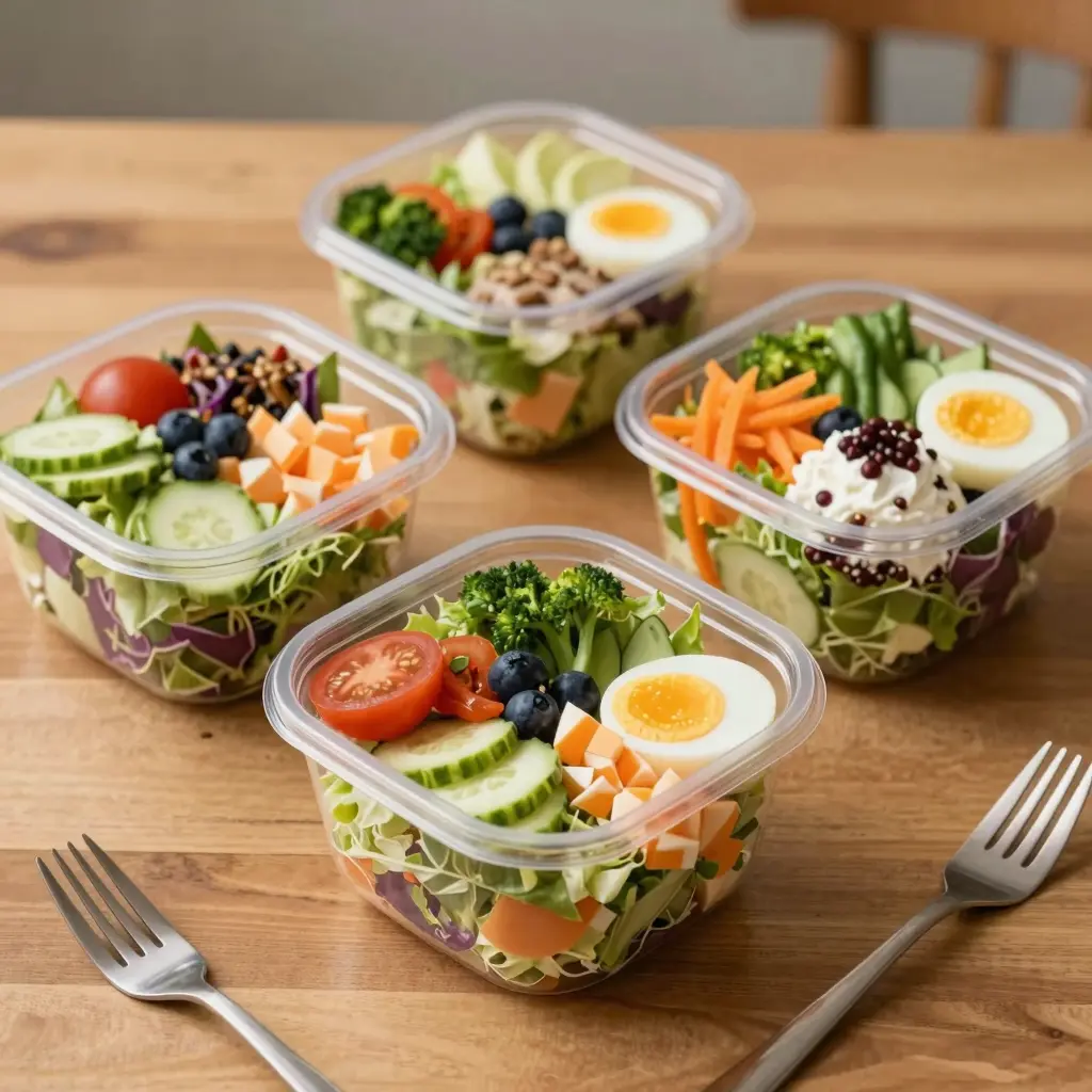 Clear Disposable Plastic Square Mini Salad Dessert Bowls