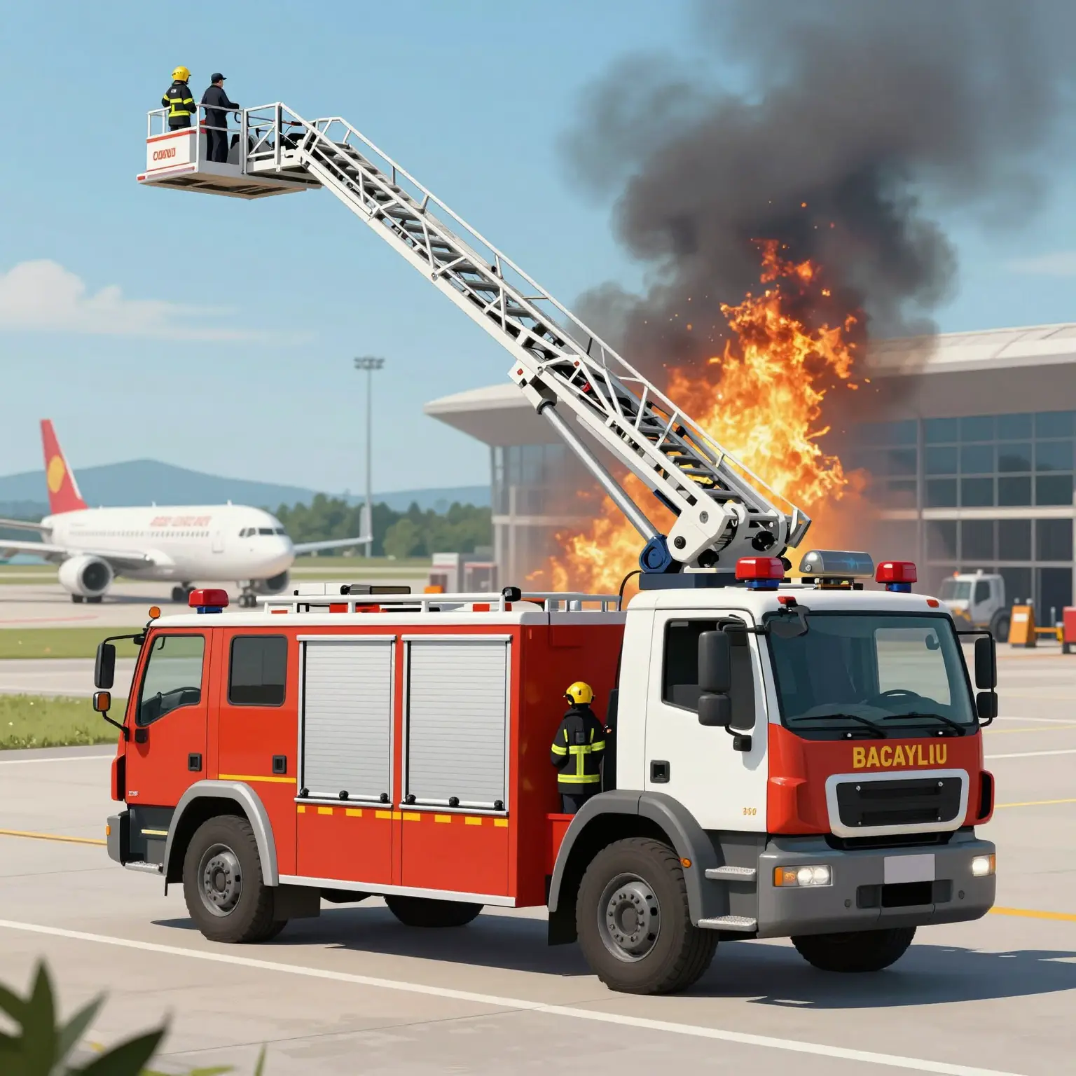 Airport Fire Ladder Truck
