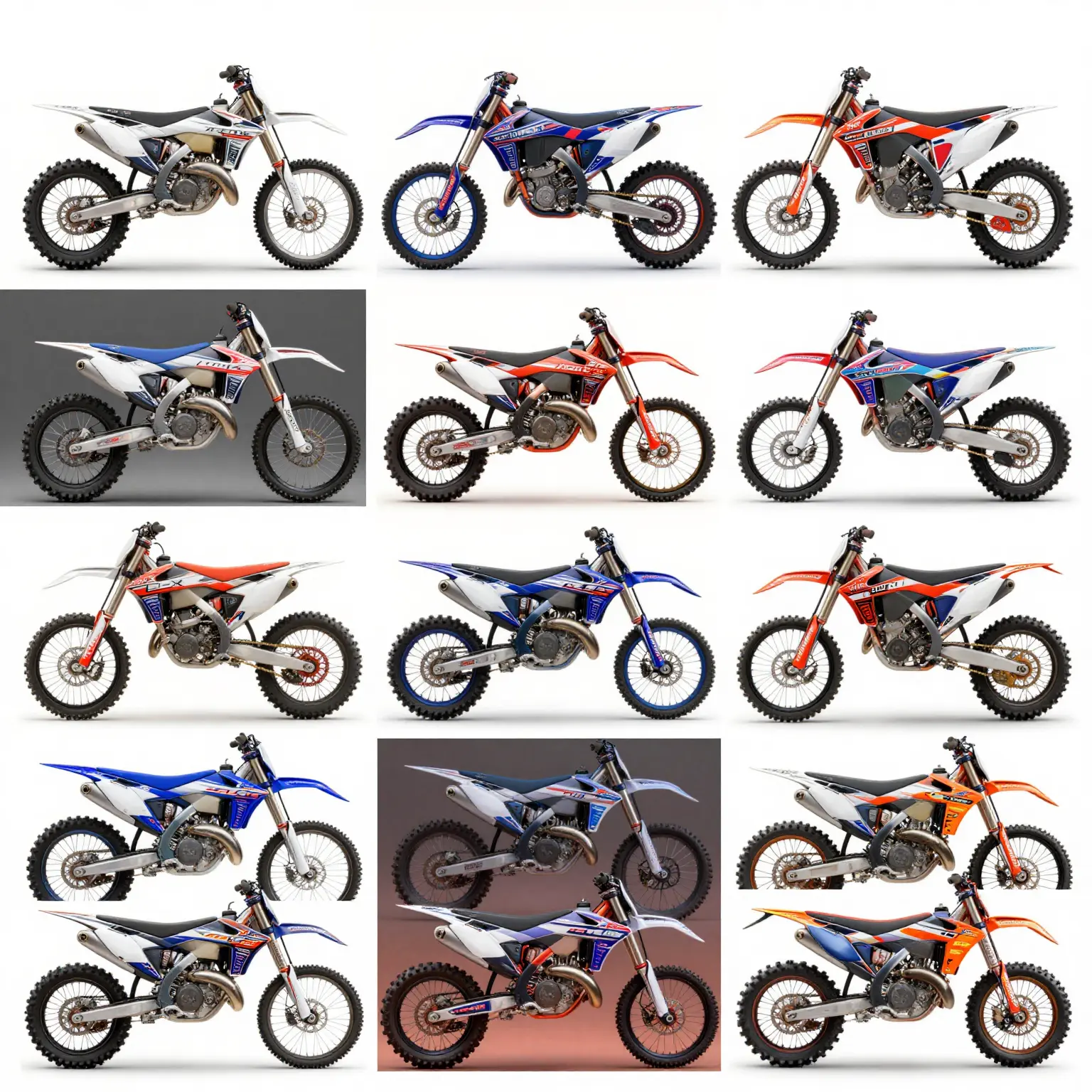 Collage of popular dirt bike graphics
