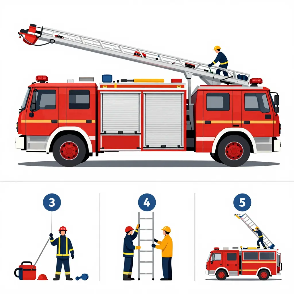 Installation of a Fire Truck Rescue Ladder